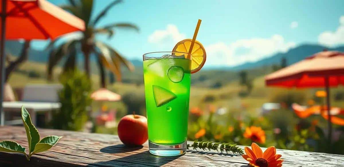 Leia mais sobre o artigo Drink Verde com Licor de Maçã e Limão Siciliano: Refresque-se Neste Verão!