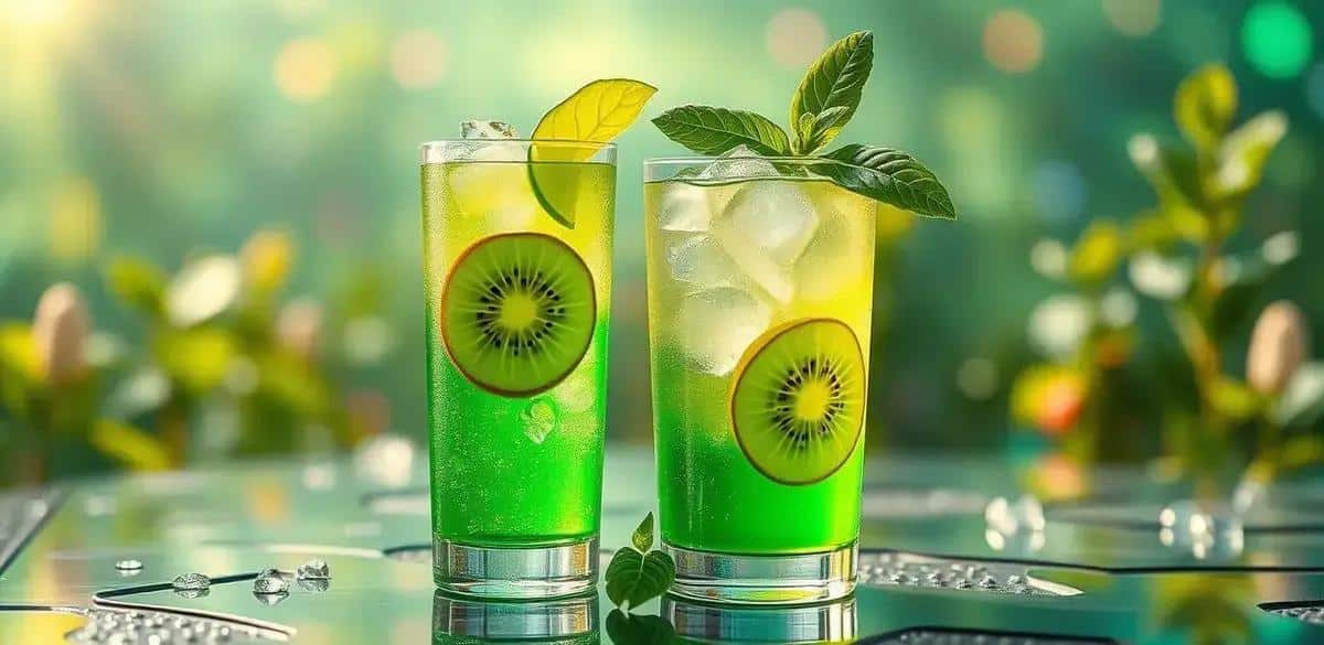 Leia mais sobre o artigo Drink Verde com Soda de Kiwi e Manjericão: Refresque-se com Esta Delícia