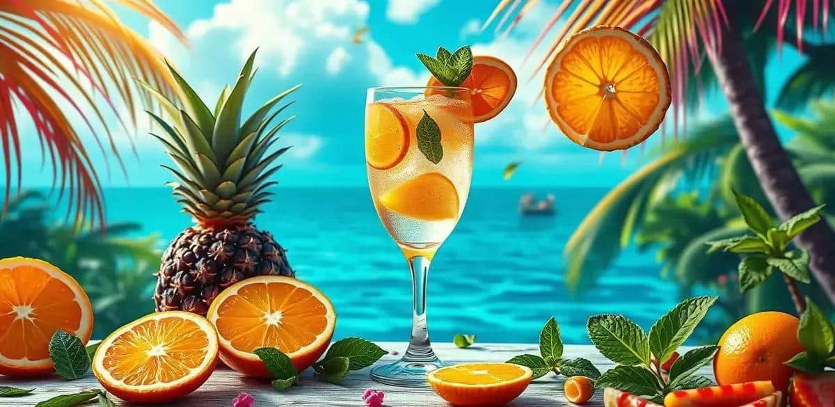 punch tropical com rum e espumante o refresco perfeito para o verao