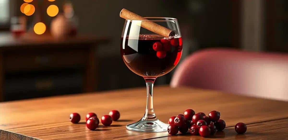 vinho tinto com licor de frutas vermelhas e canela sabor irresistivel