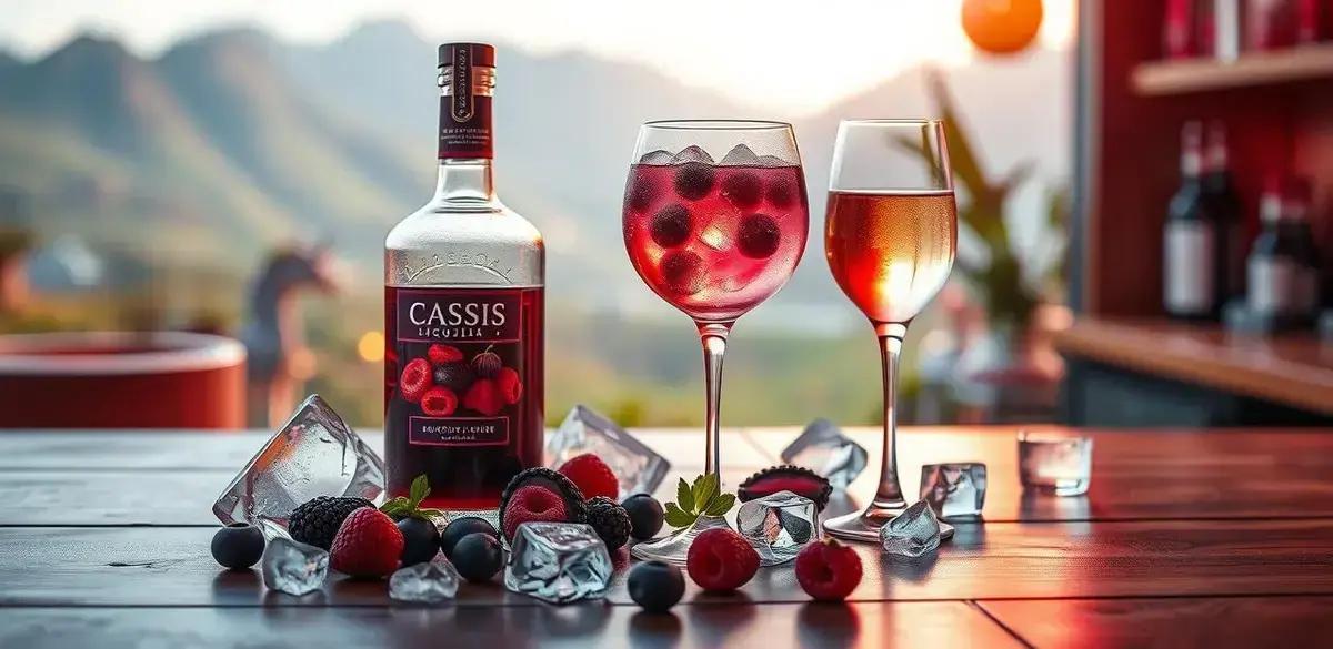 Ingredientes da Vodka com Licor de Cassis e Espumante