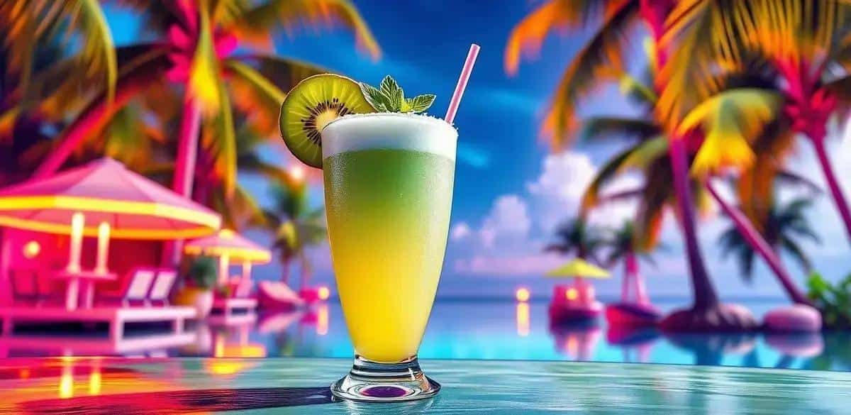 Leia mais sobre o artigo Mocktail de Kiwi com Espuma de Coco: Refresque-se com o Delicioso Drink