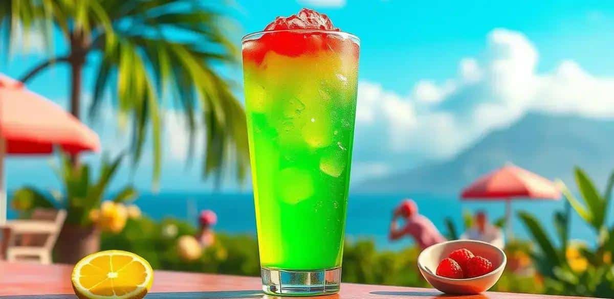 No momento, você está visualizando Drink Verde com Refrigerante de Limão e Espuma de Frutas Vermelhas: Aprenda a Fazer!