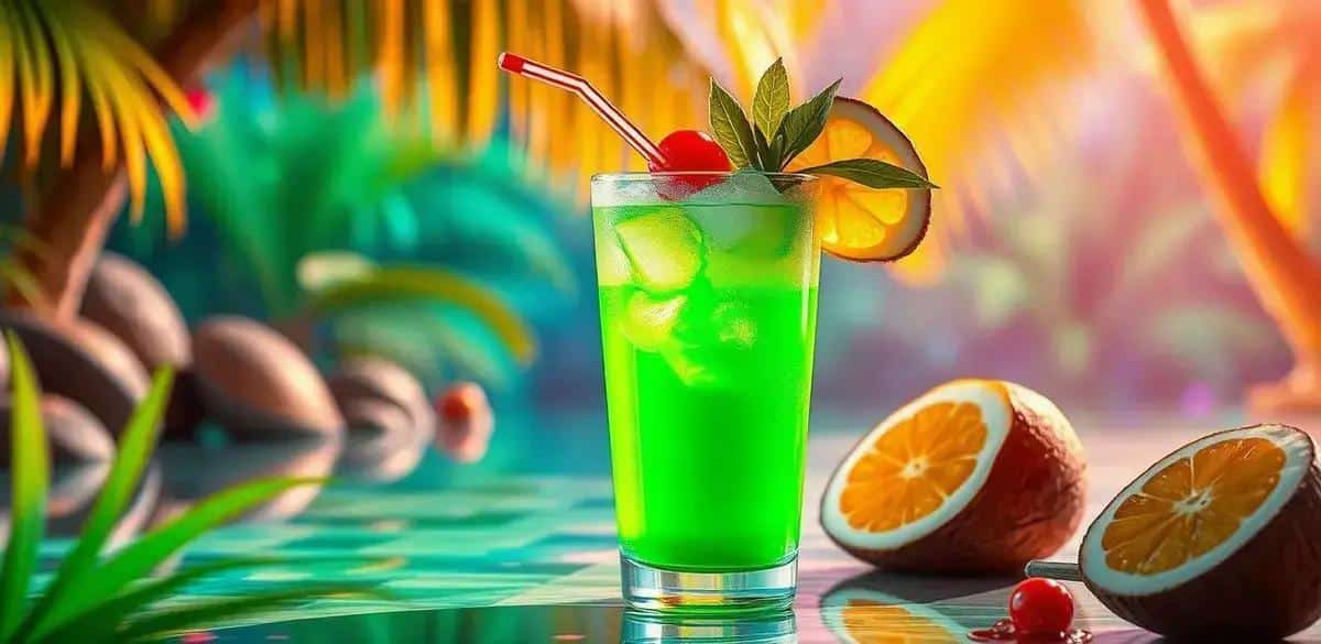 drink verde tropical com licor de coco refresque se com esse sabor unico