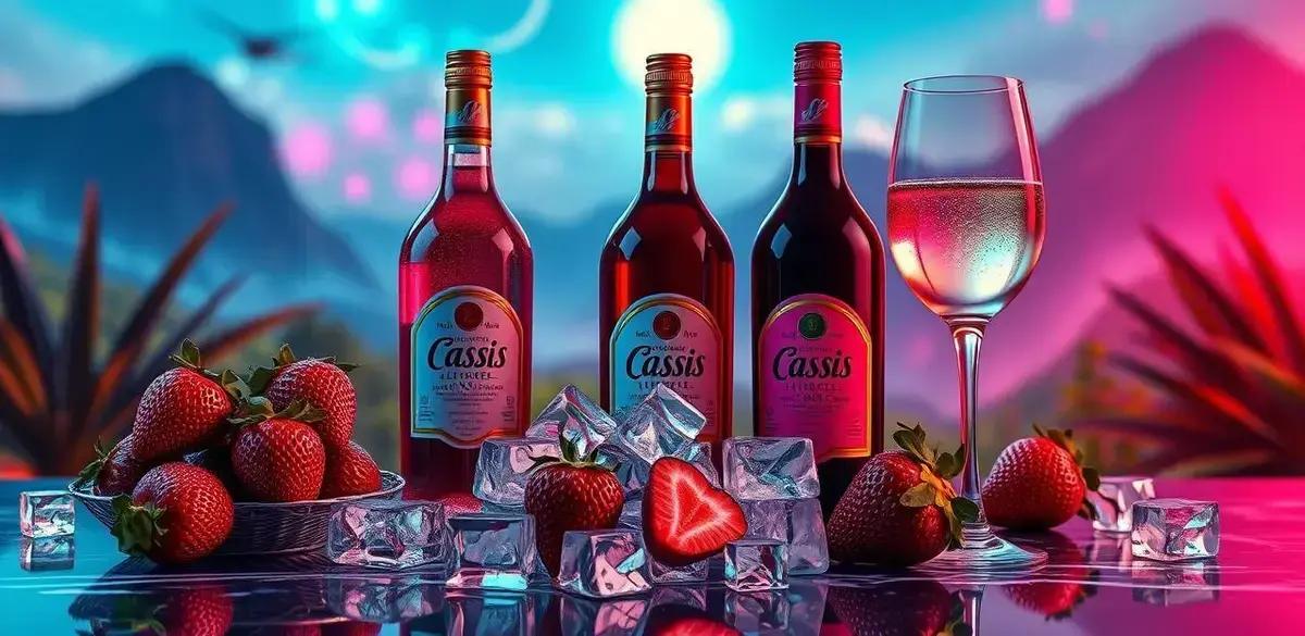 Ingredientes do Licor de Cassis com Espumante e Morango