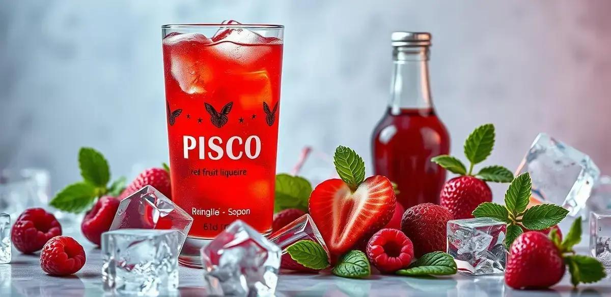 Ingredientes para Pisco com Licor de Frutas Vermelhas e Soda