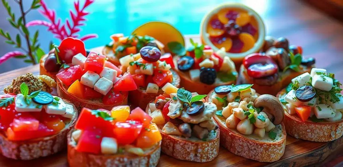 Fazendo a Variedade de Bruschetta com Manjericão