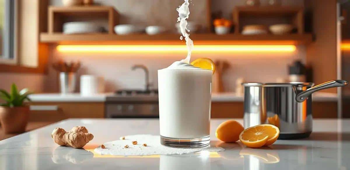 Preparando a Espuma de Gengibre
