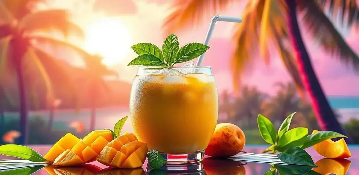 agua de coco com suco de manga e manjericao refresque se com esta delicia