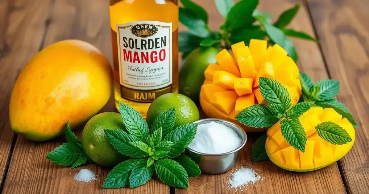 Ingredientes da Caipiríssima de Manga com Rum Dourado