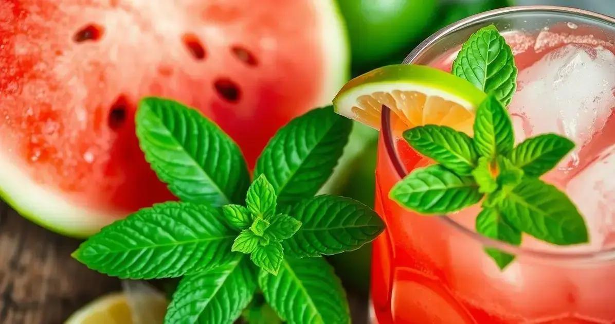 Ingredientes da Caipiroska de Melancia com Hortelã