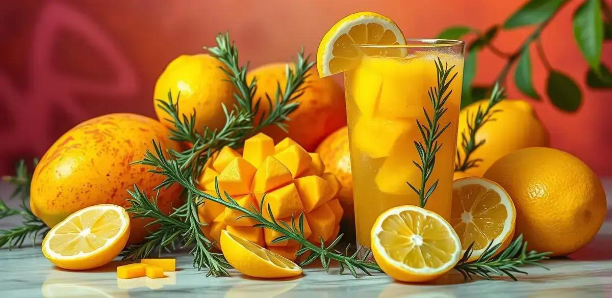 Ingredientes do Energético com Suco de Manga e Alecrim