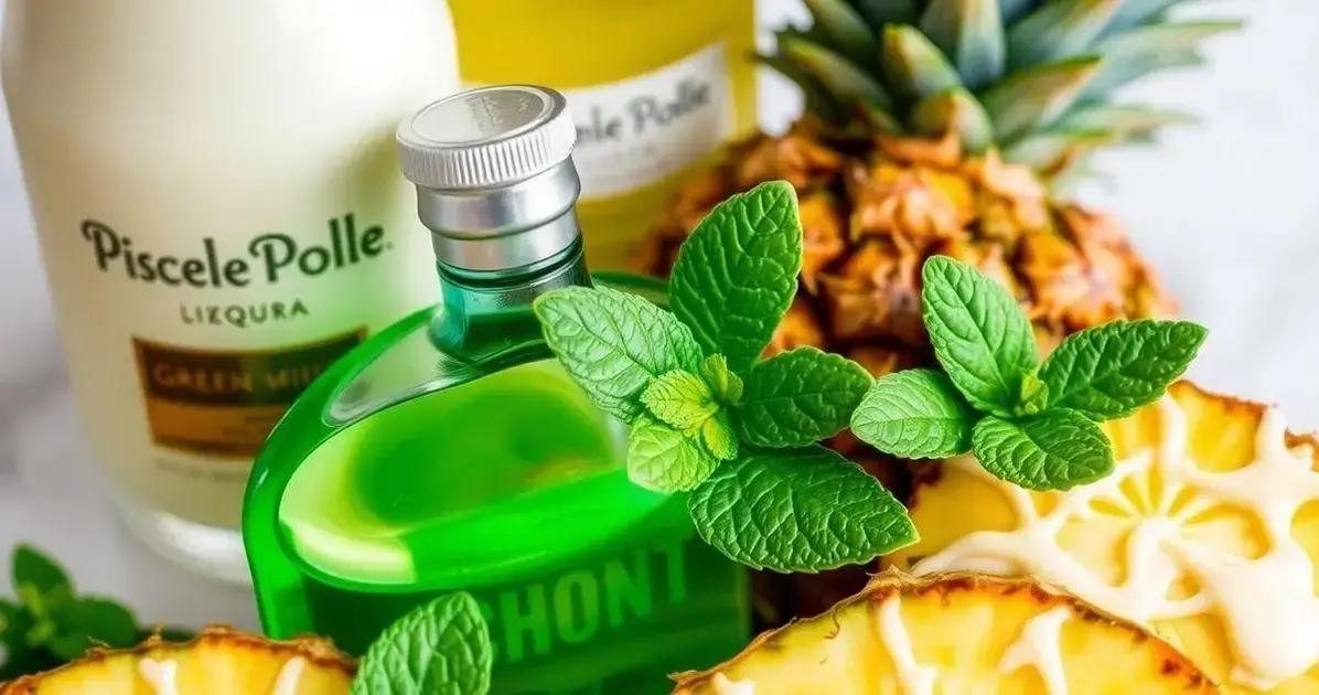 Ingredientes da Piña Colada com Licor de Menta e Chocolate Branco
