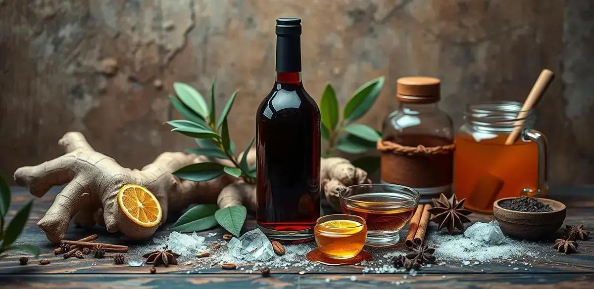 Ingredientes para Vinho Tinto com Chá Preto e Gengibre