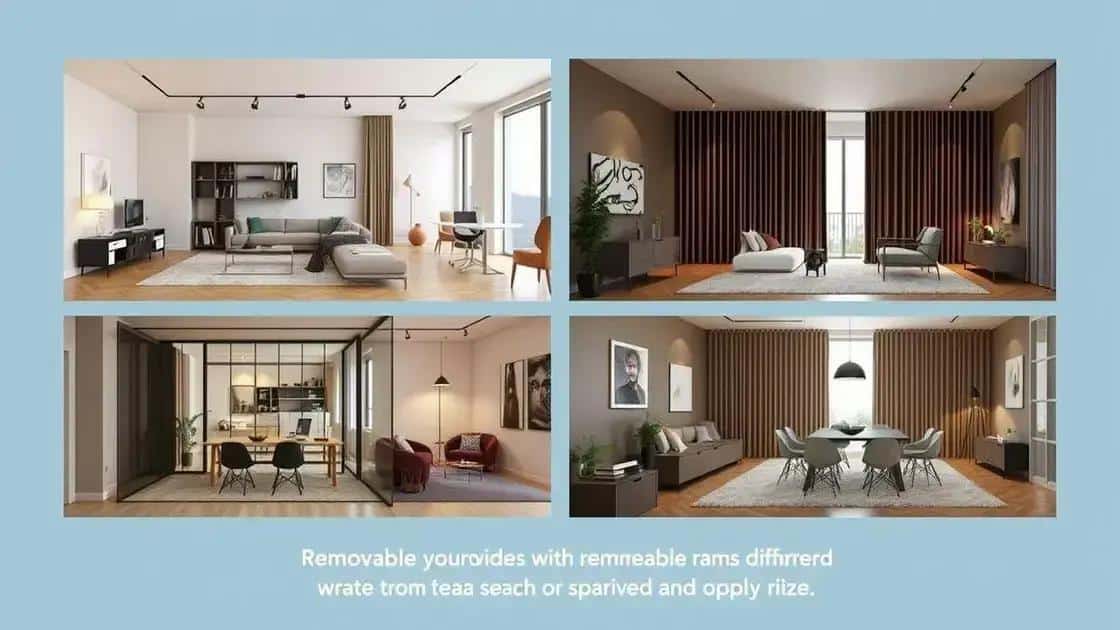 Sugestões de layout com divisórias removíveis