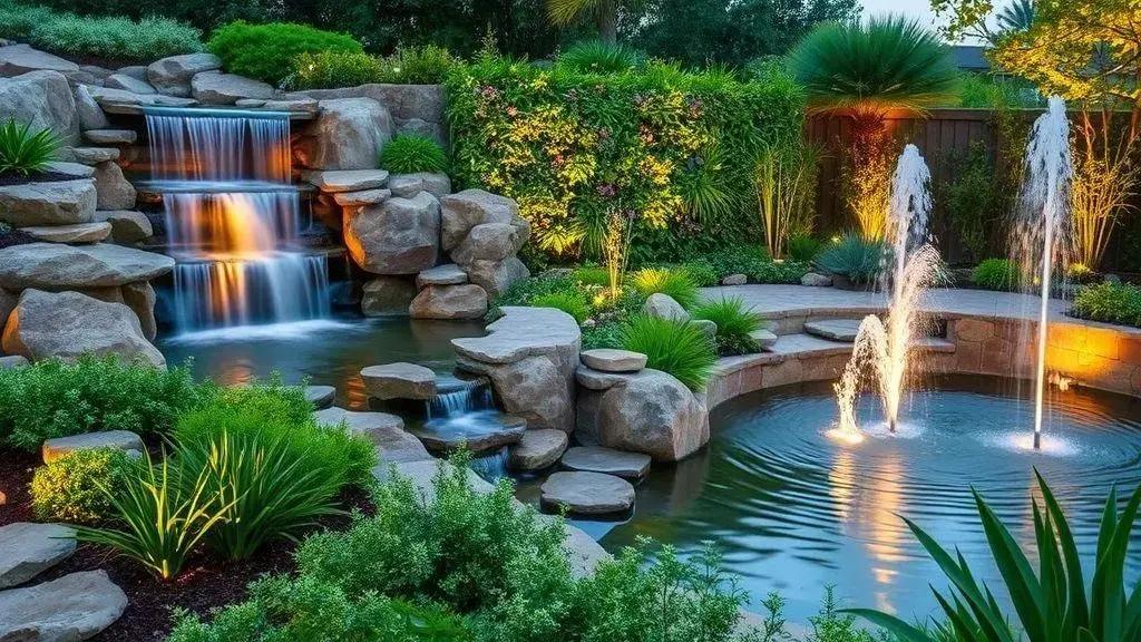 ideias criativas para integrar água ao paisagismo